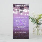 紫色のナイトライトウェディングプログラムカーお洒落ド プログラム (スタンド正面)