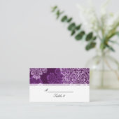 紫色のナスのダマスクウェディング座席表 プレイスカード (スタンド正面)