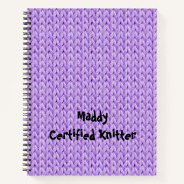 紫色のニットのテクスチャスパイラルノート ノートブック