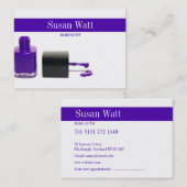 紫色のネイリストの名刺 予約カード (正面/裏面)