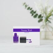 紫色のネイリストの名刺 予約カード (スタンド正面)