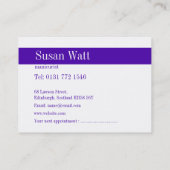 紫色のネイリストの名刺 予約カード (裏面)