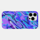 紫色のネオンマーブルテクスチャ抽象的なリキッドペイント iPhoneケース (裏面横)