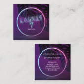 紫色のネオンラッシュビジネススクエアビジネスカード スクエア名刺 (正面/裏面)