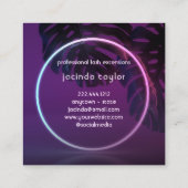 紫色のネオンラッシュビジネススクエアビジネスカード スクエア名刺 (裏面)
