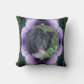 紫色のネギの花のフレーム独自の写真を作成 クッション (正面)