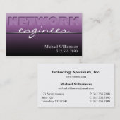 紫色のネットワークテクノロジーのお洒落な名刺 名刺 (正面/裏面)