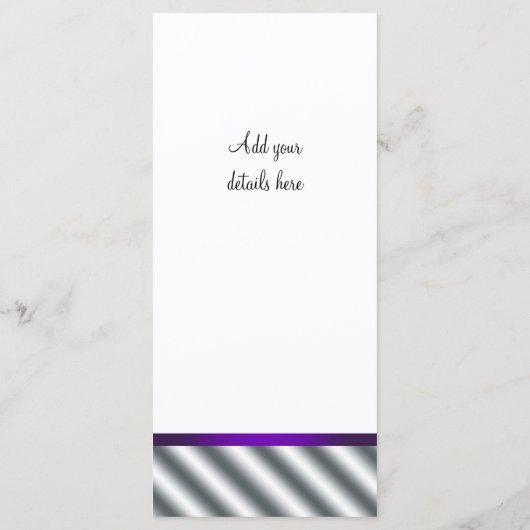 紫色のハイヒールシューメニューカード メニュー (裏面)