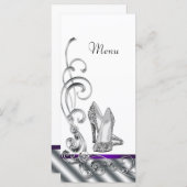 紫色のハイヒールシューメニューカード メニュー (正面/裏面)