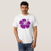 紫色のハイビスカスのアロハ花 Tシャツ (正面フル)