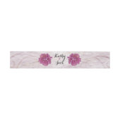 紫色のハイビスカスの結婚式 招待状ベリーバンド (フラット)