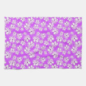 紫色のハイビスカスの花 キッチンタオル (横)