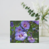 紫色のハイビスカスフラワーお祝い保存日 シーズンカード (スタンド正面)