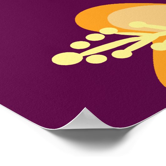 紫色のハイビスカスフラワーカスタマイズ可能バナー ポスター (角)