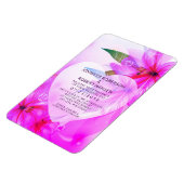 紫色のハイビスカスフラワーズハート結婚ドロップ マグネット (左側)