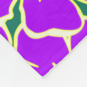 紫色のハイビスカスフラワートロピカルハワイアンデコール フリースブランケット (角)