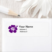 紫色のハイビスカスフラワー住所 シール (インサイチュ)