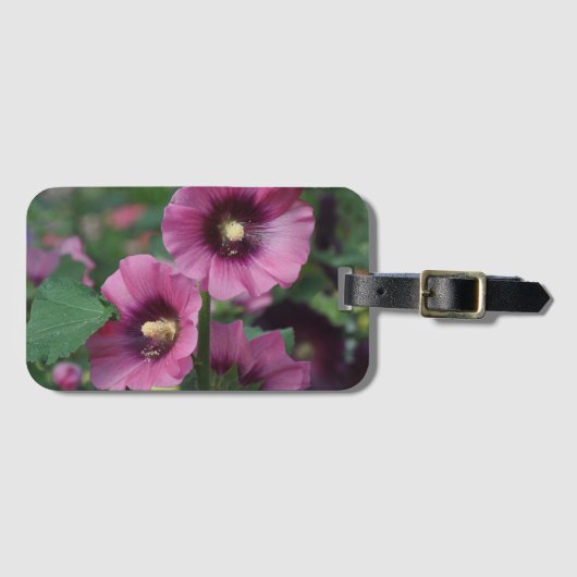 紫色のハイビスカス ラゲッジタグ (正面横)