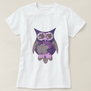 紫色のハイビスカスOwl.png Tシャツ