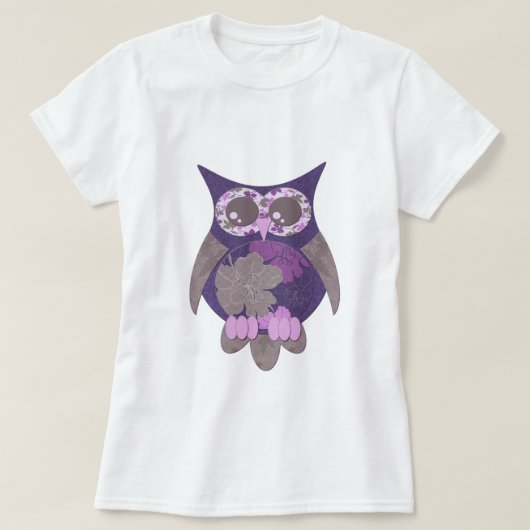 紫色のハイビスカスOwl.png Tシャツ (デザイン正面)