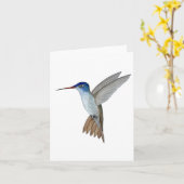 紫色のハチドリ カード (黄色い花)