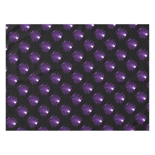 紫色のハロウィンスパイダーウェブテーブルクロス テーブルクロス (正面(横))