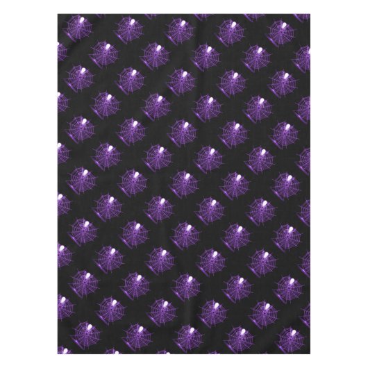 紫色のハロウィンスパイダーウェブテーブルクロス テーブルクロス (正面)