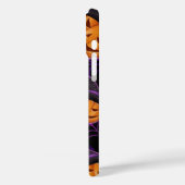 紫色のハロウィーンスパイダーウェブとオレンジ色のカボチャ Case-Mate iPhoneケース (裏面 / 左)