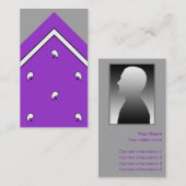 紫色のハンカチのトリックカード/ 名刺 (正面/裏面)