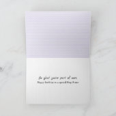 紫色のハートのステップシスター誕生日 カード (内部)