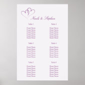 紫色のハートを2つ組み合わせたシーティングプラン ポスター (正面)