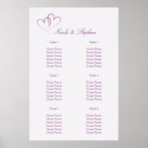 紫色のハートを2つ組み合わせたシーティングプラン