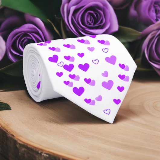 紫色のハートクラスタ ネクタイ