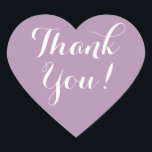 紫色のハートシェイプ感謝してい結婚式の引き出物のステッカー ハートシール<br><div class="desc">紫色のハート型の結婚式の引き出物感謝していあなたがシール。薄紫/ラベンダーパープルと白まカスタムたは背景色。スクリプトエレガントタイポグラフィ。ロマンチックな封筒用シール/シーラーとして、またはゲストの結婚式の引き出物ラベルとして感謝してい使用する。かわいい愛のシンボルの形スタイリッシュ文字。ベビーシャワー、婚約パーティ、記念日など他の大事な行事にも便利。</div>