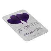 紫色のハートバルーン日付マグネットを保存 マグネット (右側)