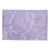 紫色のハートパターン 枕カバー (裏面-左)