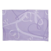 紫色のハートパターン 枕カバー (正面左)