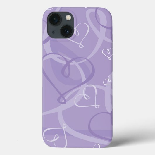 紫色のハートパターン Case-Mate iPhoneケース (裏面)