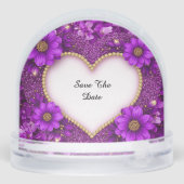 紫色のハートフレーム(グリッターと花) (裏面)