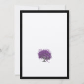 紫色のハートリーフツリー黒い縁どウェディング招待 招待状 (裏面)