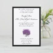 紫色のハートリーフツリー黒い縁どウェディング招待 招待状 (スタンド正面)