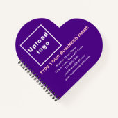 紫色のハート形状スパイラルのビジネスブランド ノートブック (正面)