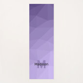 紫色のバイオレットジオメトリメッシュパタグラデーションーンモノグラム ヨガマット (正面)