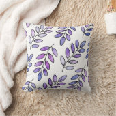 紫色のバイオレット水の色葉の クッション (ブランケット)