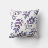 紫色のバイオレット水の色葉の クッション (裏面)