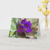 紫色のバイオレット カード (黄色い花)