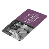 紫色のバイナリコード写真Save the Date Magnet マグネット (左側)