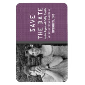 紫色のバイナリコード写真Save the Date Magnet マグネット (縦)