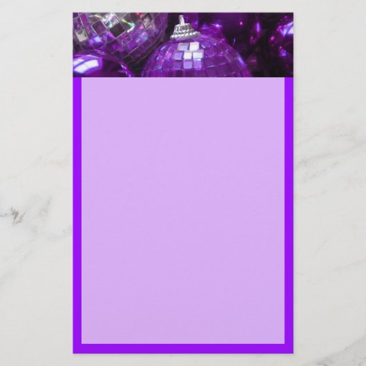 紫色のバウブルヘッダー文房具（紫） 便箋 (正面)