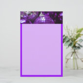 紫色のバウブルヘッダー文房具（紫） 便箋 (スタンド正面)